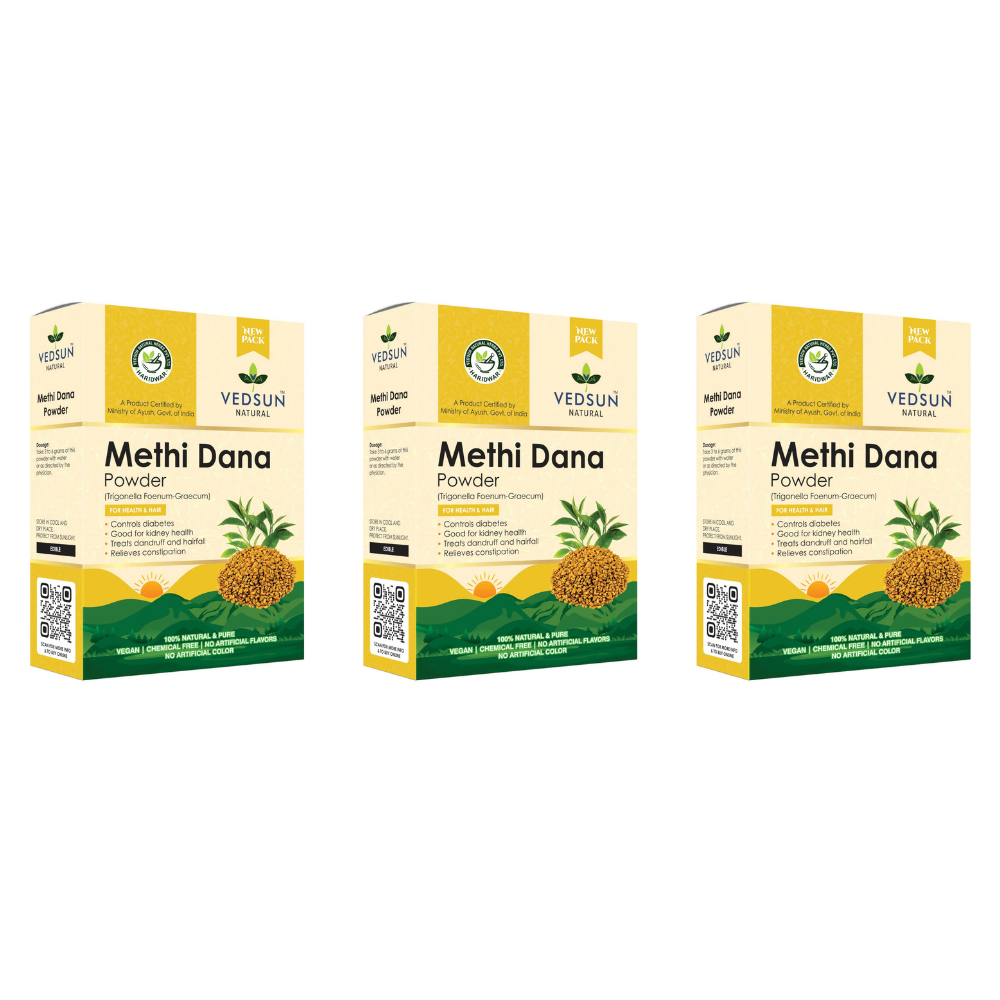 Vedsun Naturals Methi Dana Powder pure and organic for Hair Growth | Grocsy
