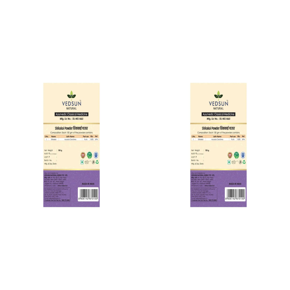 Vedsun Naturals Shikakai Powder Organic and Pure For Hair Growth | Grocsy