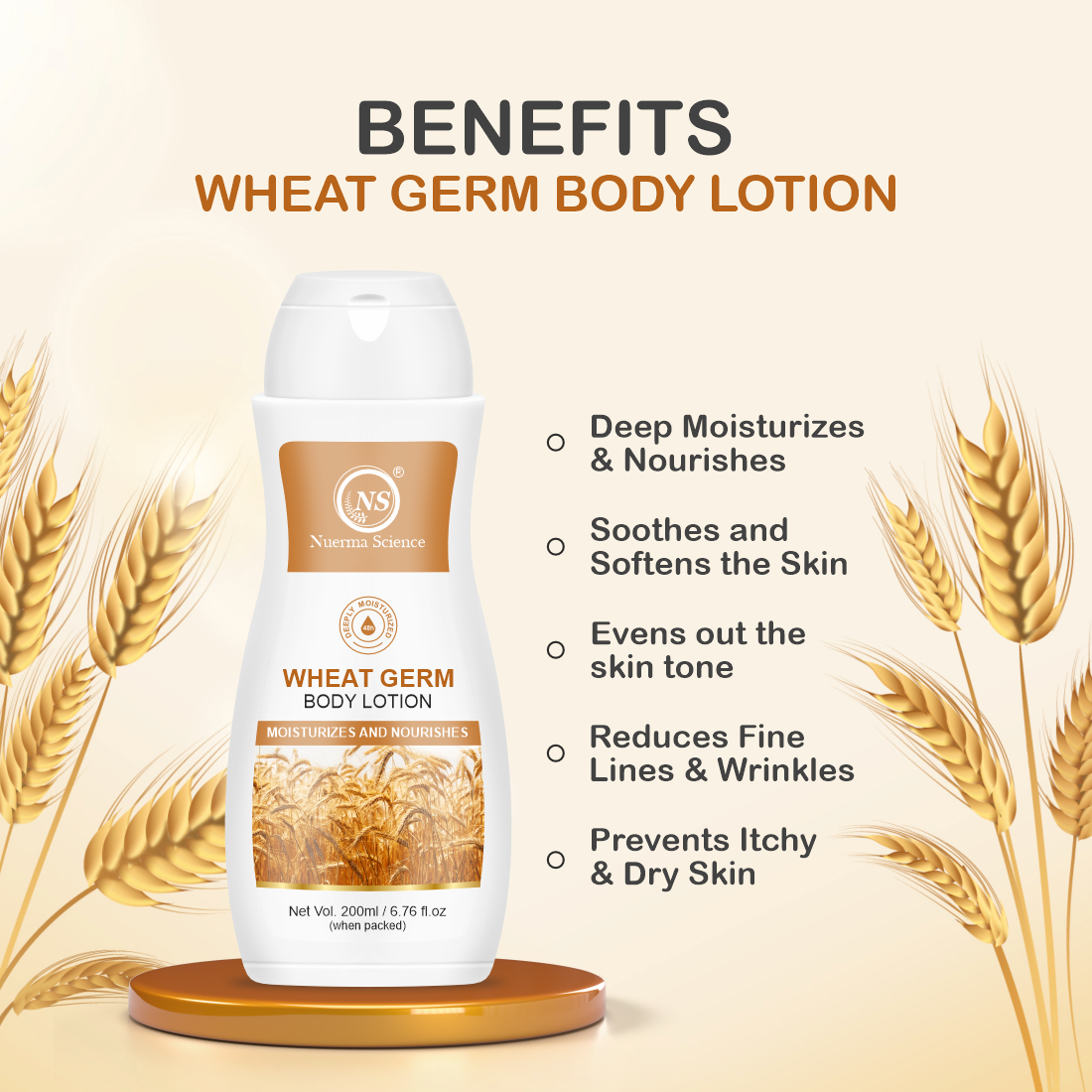 Nuerma Science Wheat Germ Body Lotion to Moisturize & Nourishes Skin | Grocsy