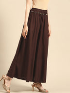 TAG 7 Women Rayon Flared Palazzos | Grocsy
