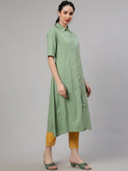 Aks Floral Printed Regular A-Line Kurta With Trousers | Grocsy