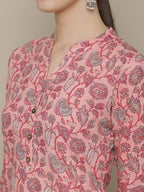 Sangria Women Pink Ethnic Motifs Printed Floral Kurta | Grocsy