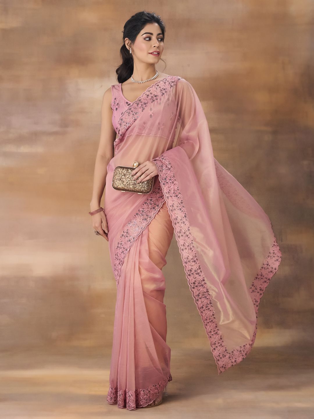 kasee Embroidered Net Saree | Grocsy