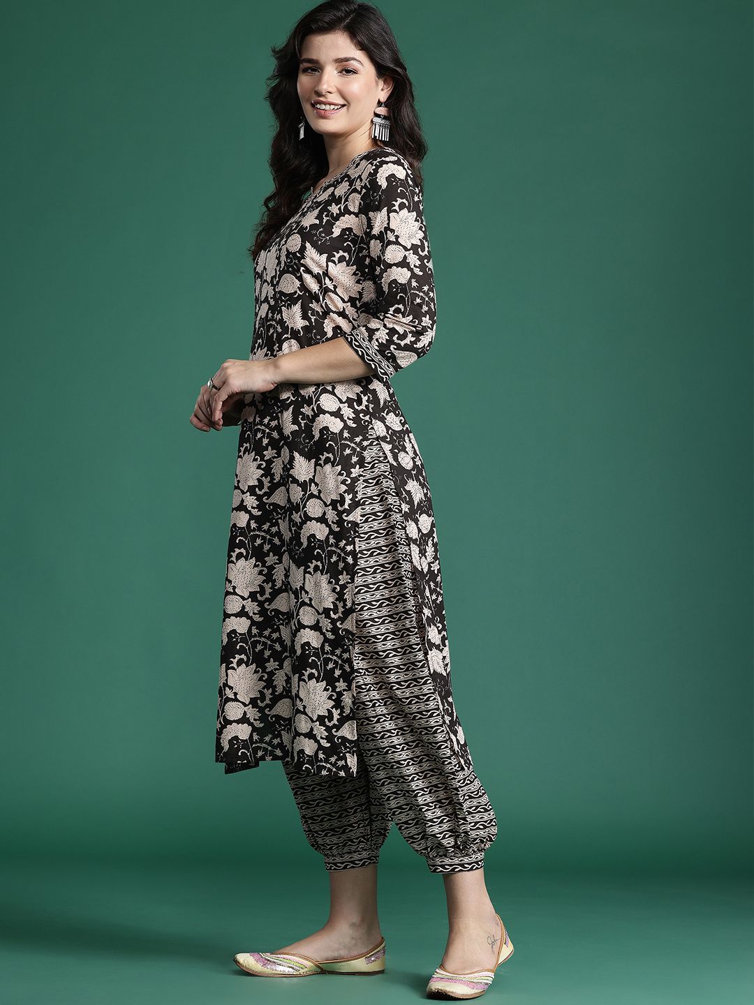 Indo Era Floral Printed Pure Cotton Kurta with Salwar & With Dupatta | Grocsy