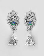 VOJ Silver Plated Oxidized Kanha Shape Long Necklace with Earring Set | Grocsy