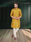 Even Apparels Men's Art Silk Beige Kurta | Grocsy