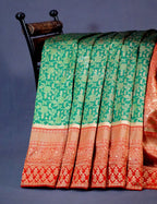 Shades of Green Floral Designbanaras Semi Silk Saree By Gayathri Reddy Designer Studio | Grocsy