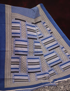 Blue Colored Block Print Cotton Saree By Gayathri Reddy Designer Studio | Grocsy