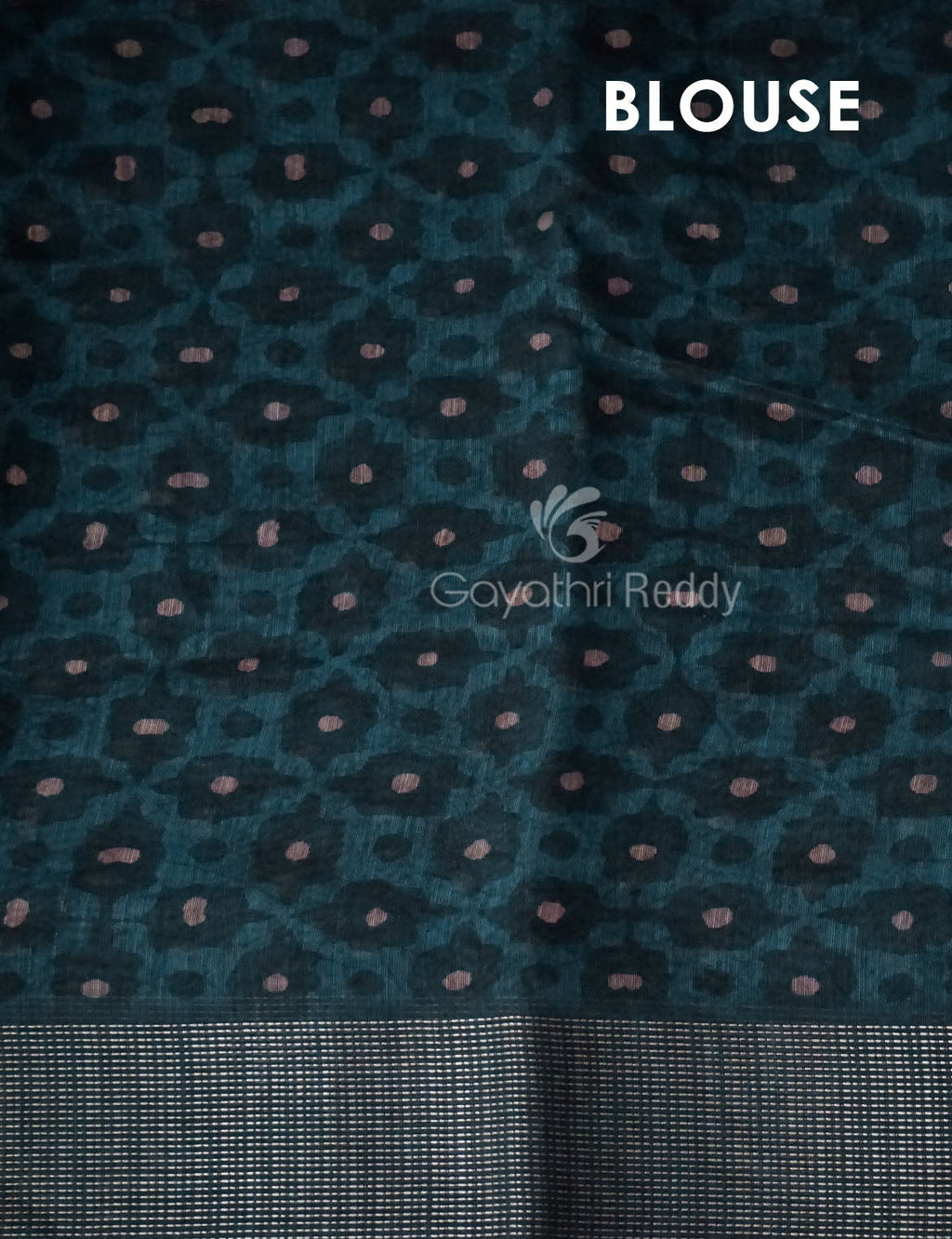 Light Green Lotus Print Semi Chanderi Saree By Gayathri Reddy Designer Studio | Grocsy