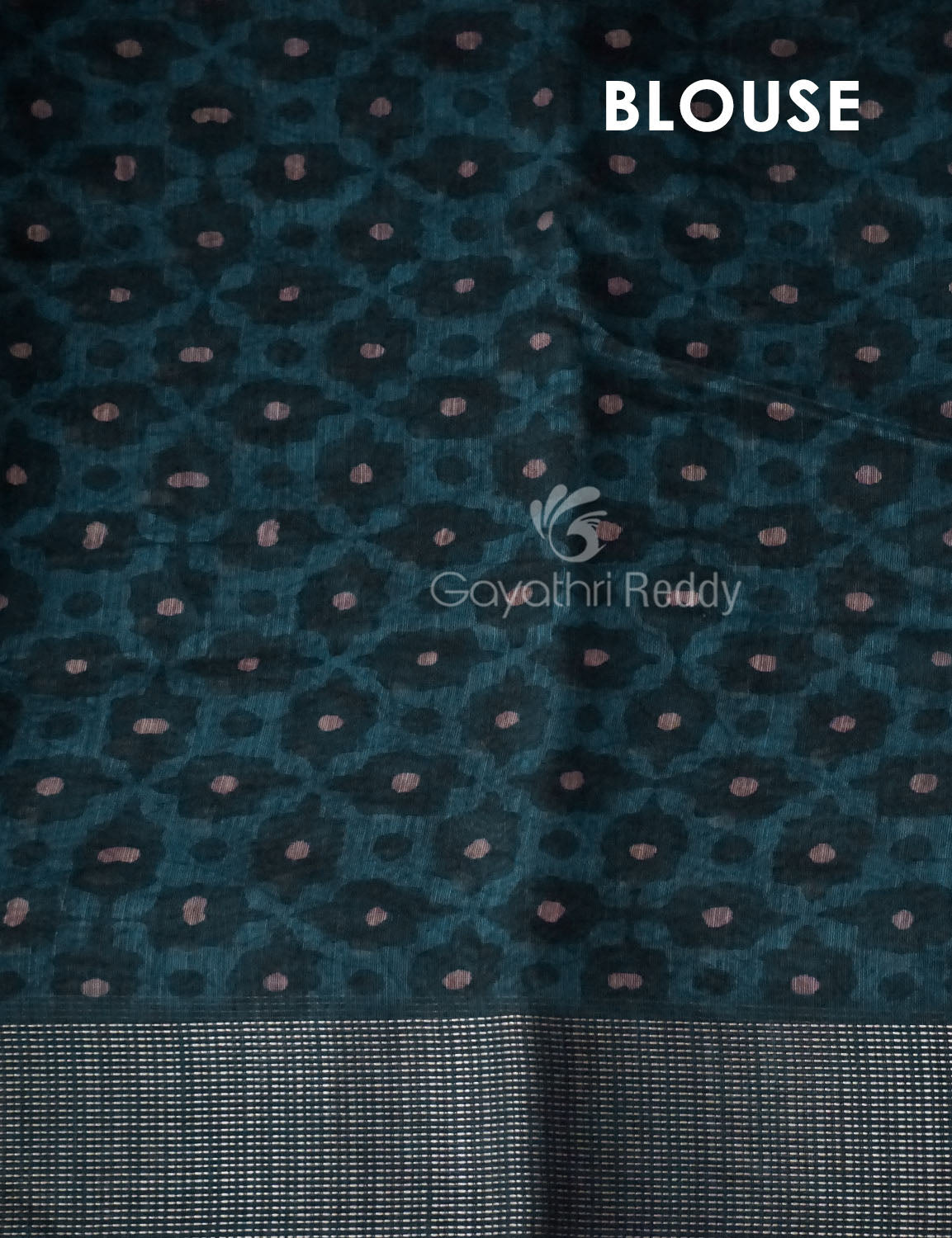 Light Green Lotus Print Semi Chanderi Saree By Gayathri Reddy Designer Studio | Grocsy
