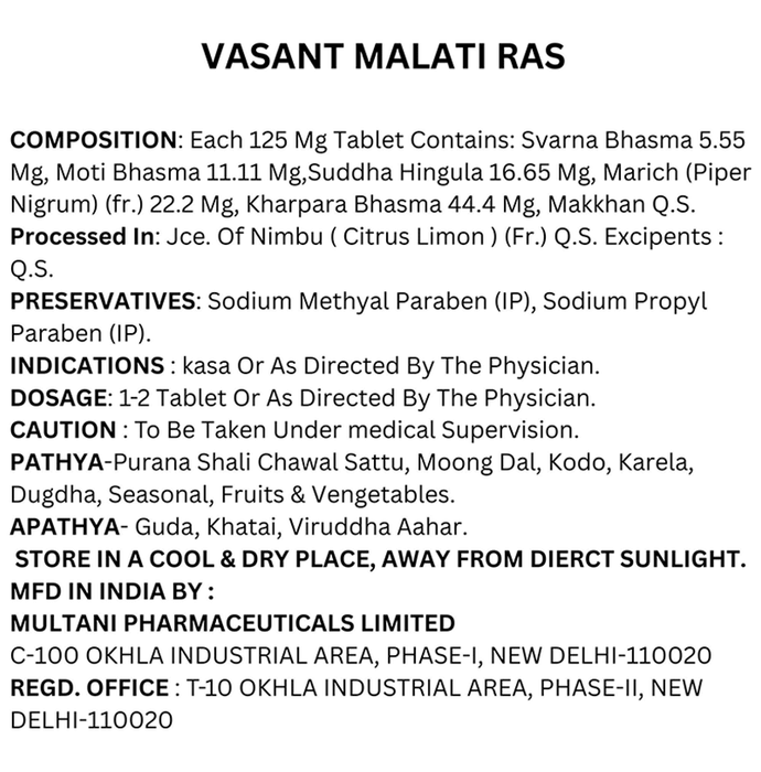 Multani Vasant Malati Ras with Gold Tablet | Grocsy