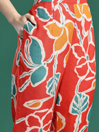 Indo Era Floral Printed Regular Pure Cotton Kurta with Trousers | Grocsy