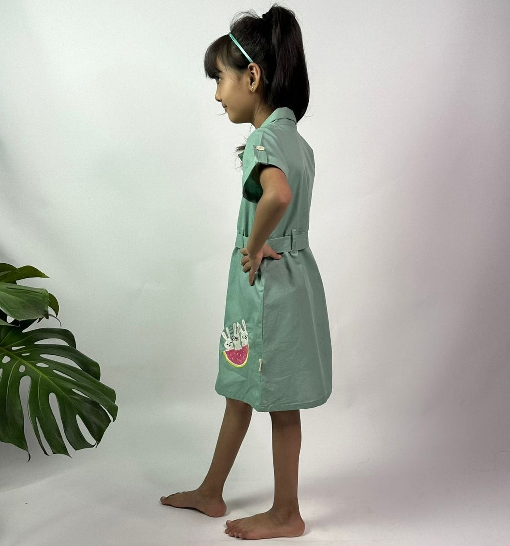 ArthLife Seafoam Green Watermelon Shirt Dress | Grocsy