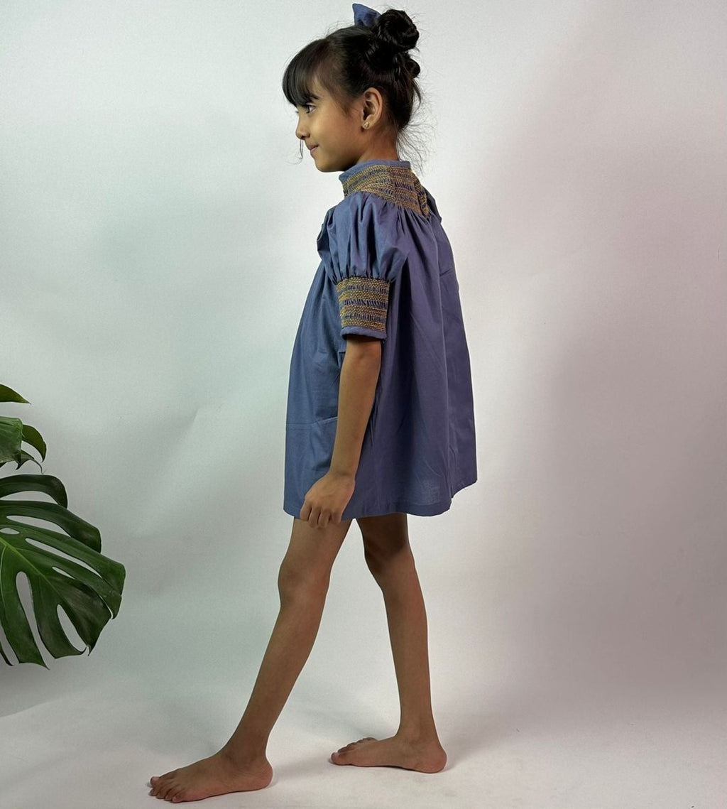 ArthLife Indigo Smocked Dress | Grocsy