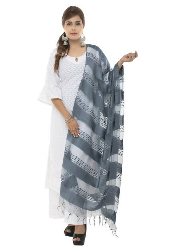 Mominos Fashion Moeza Cotton Payal Design Gray Dupatta | Grocsy