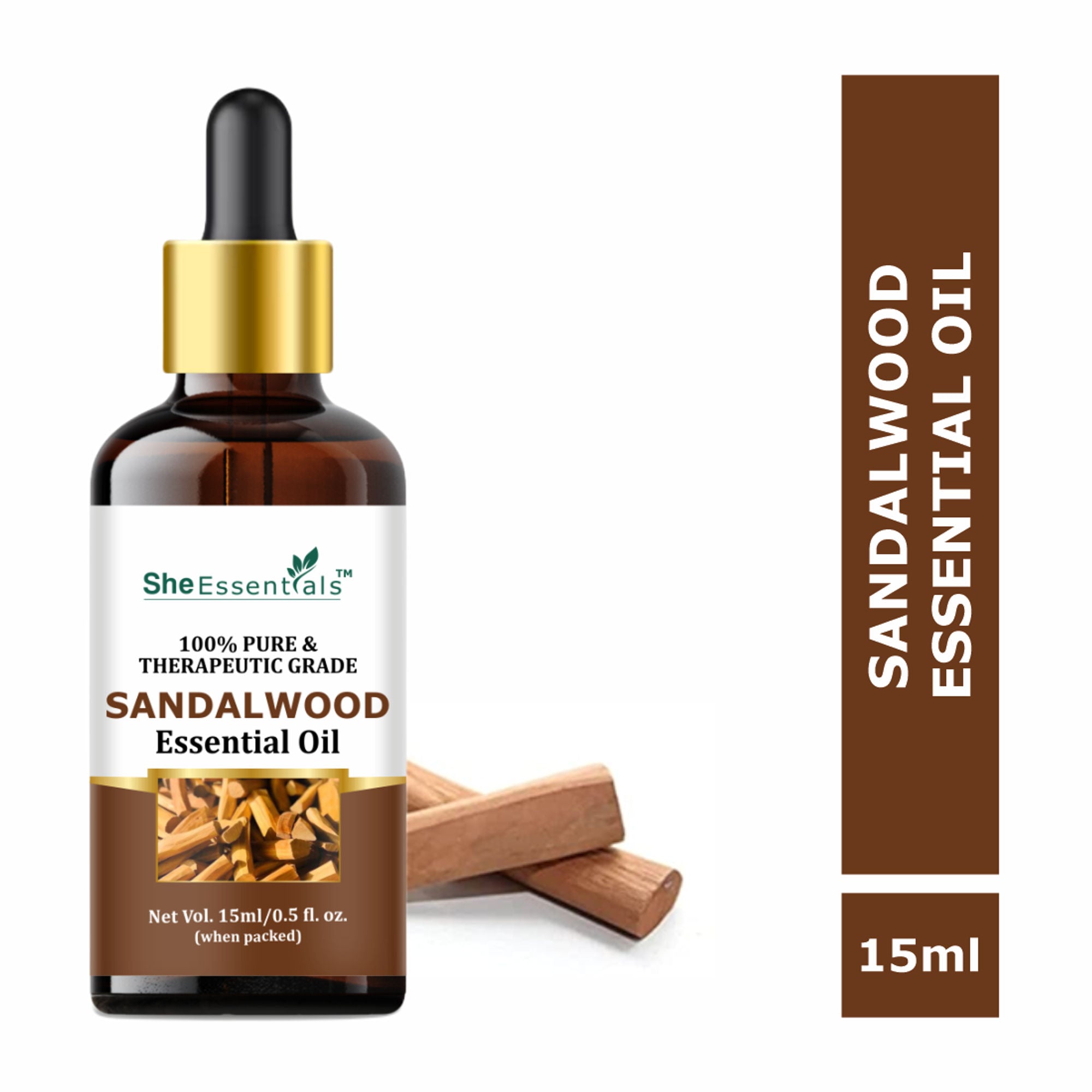 She Essentials Natural Sandalwood Essential Oil For Revitalizes Mind & Soul | Grocsy