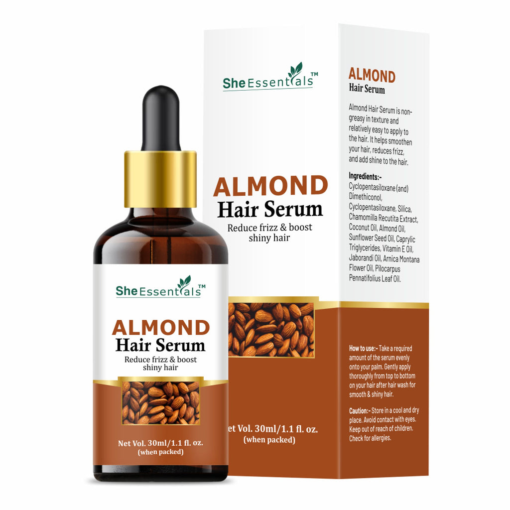 She Essentials Almond Oil Hair Serum Remove Roughness & Frizz | Grocsy