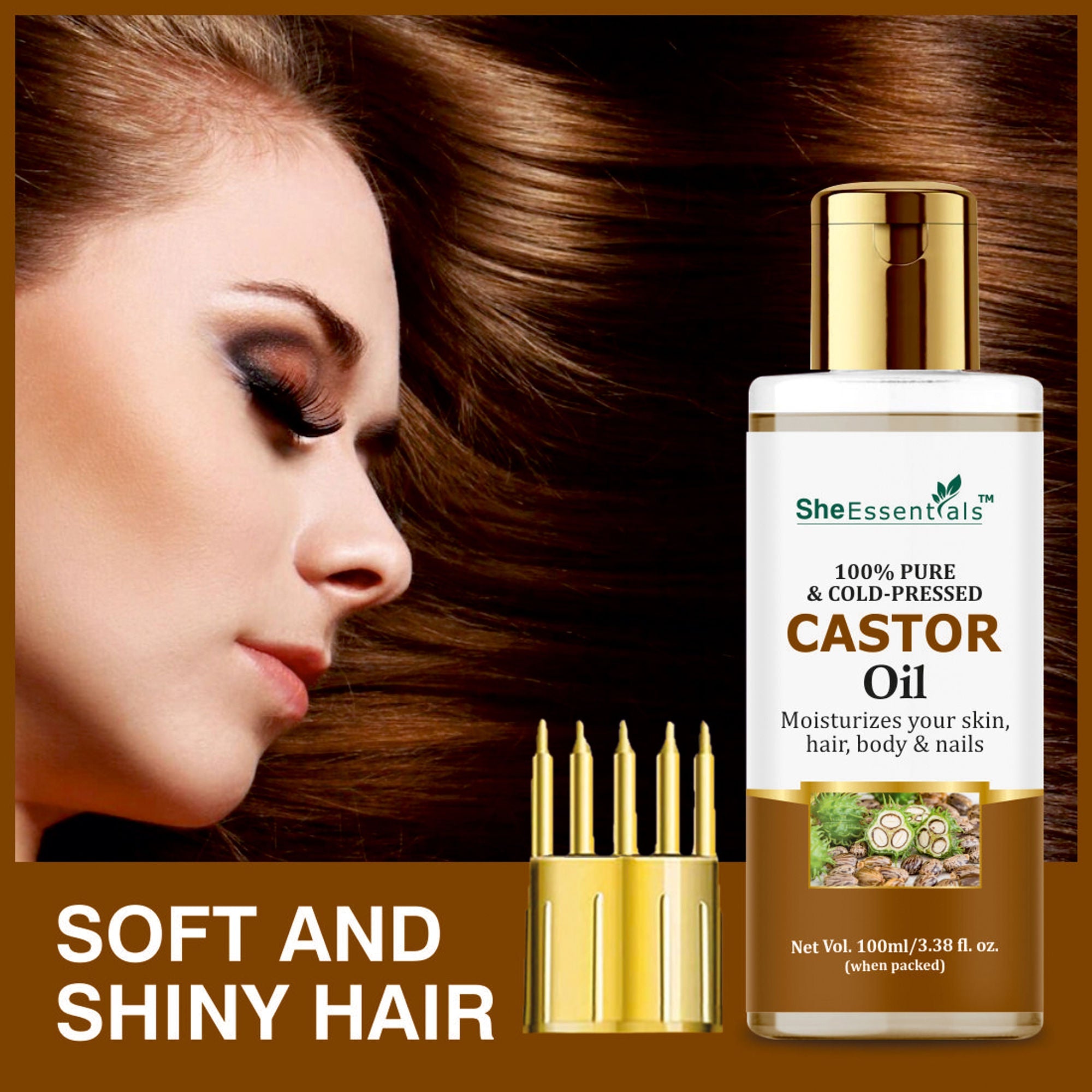 She Essentials Pure Cold Pressed Natural Hair & Skin Oil With Castor | Grocsy
