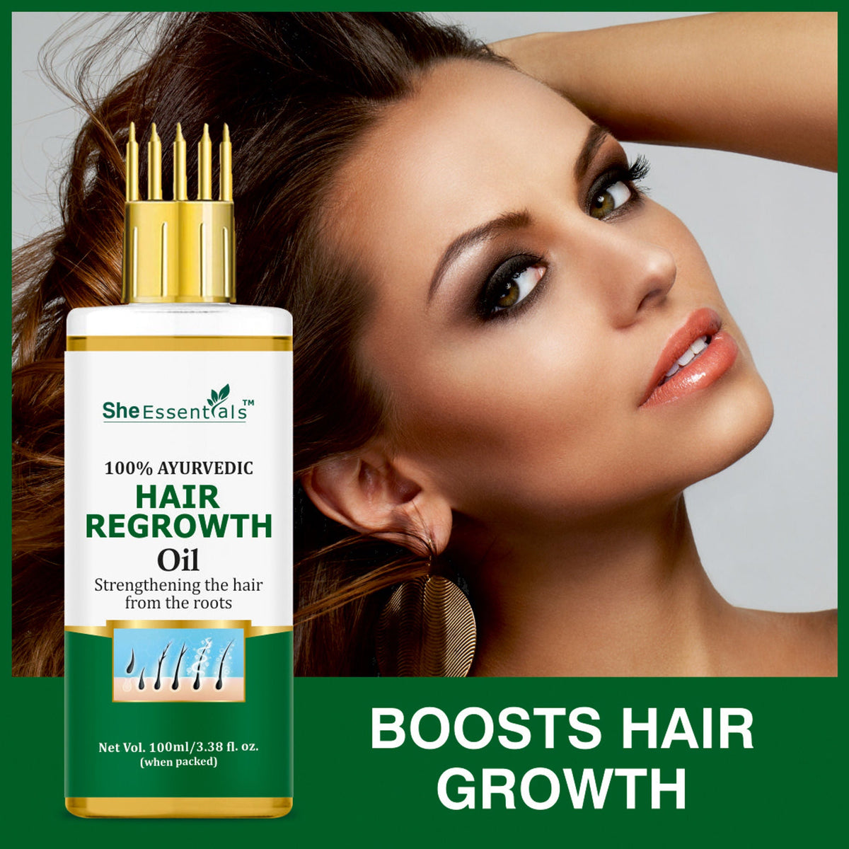 She Essentials Hair Regrowth Oil Infused With Rosemary For Anti Hair Fall & Hair Growth | Grocsy