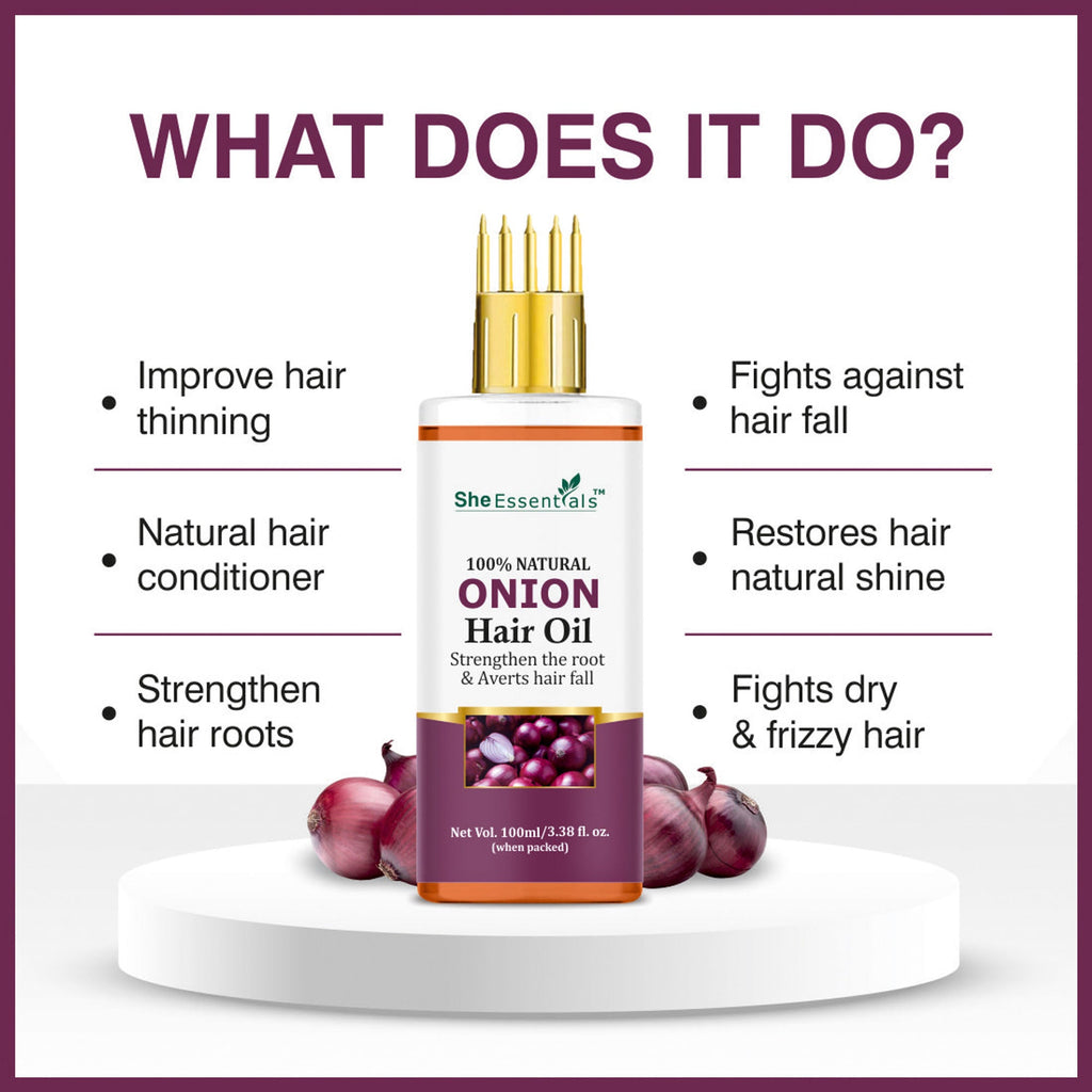 She Essentials Onion Hair Oil For Hair Fall Control | Grocsy