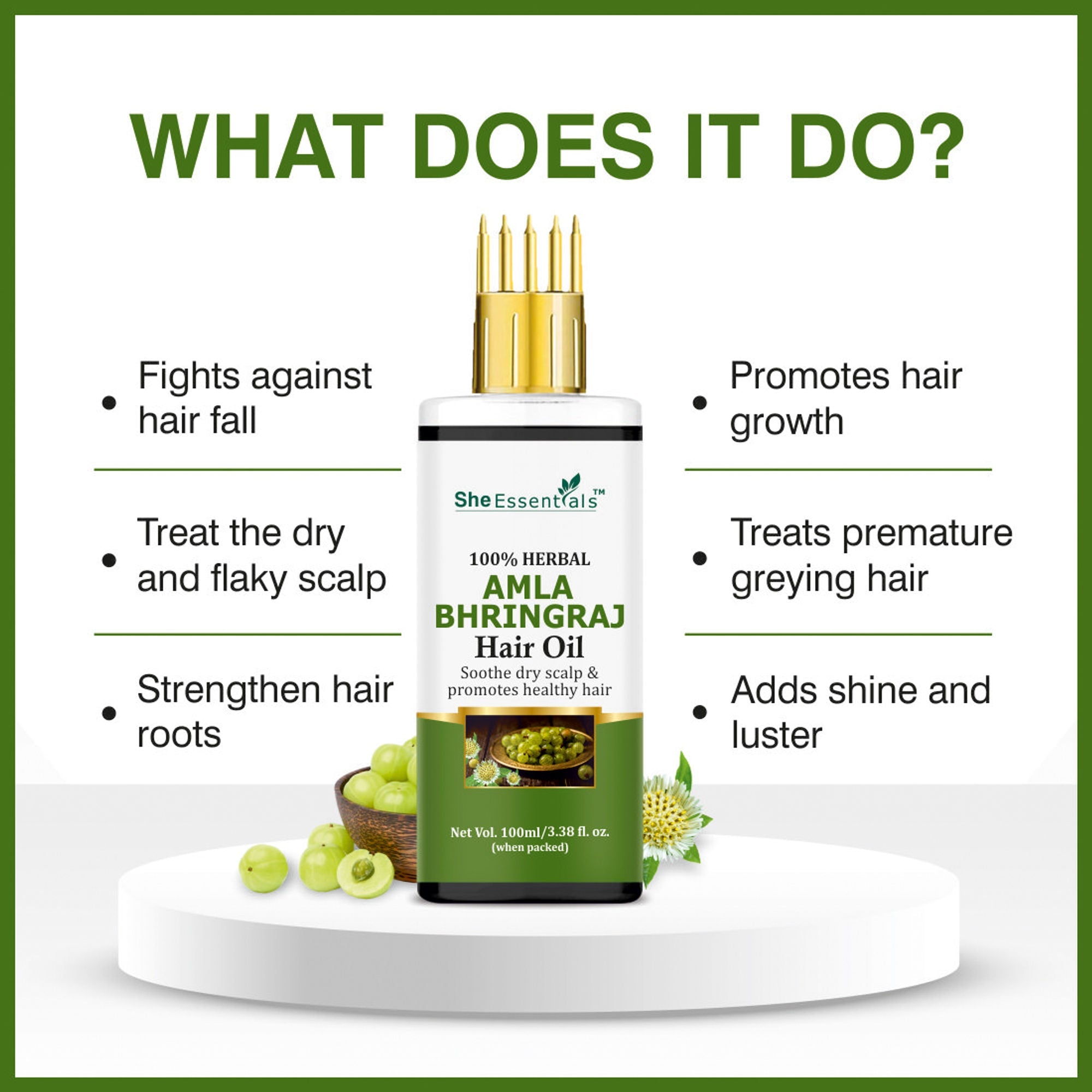 She Essentials Amla Bhringraj Hair Oil For Anti Dandruff & Hair Growth | Grocsy