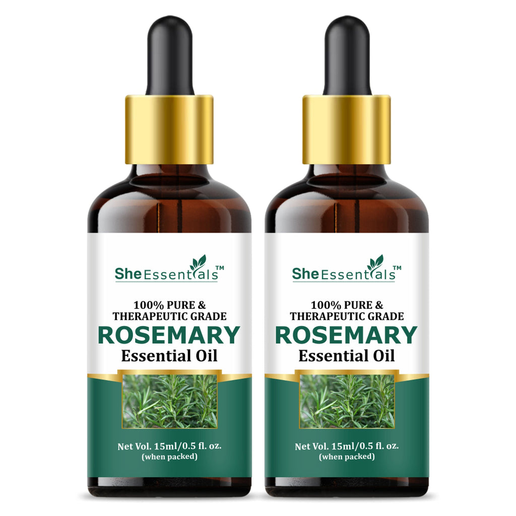 She Essentials Rosemary Essential Oil For Hair Growth & Longer Hair - 100% Pure & Natural | Grocsy