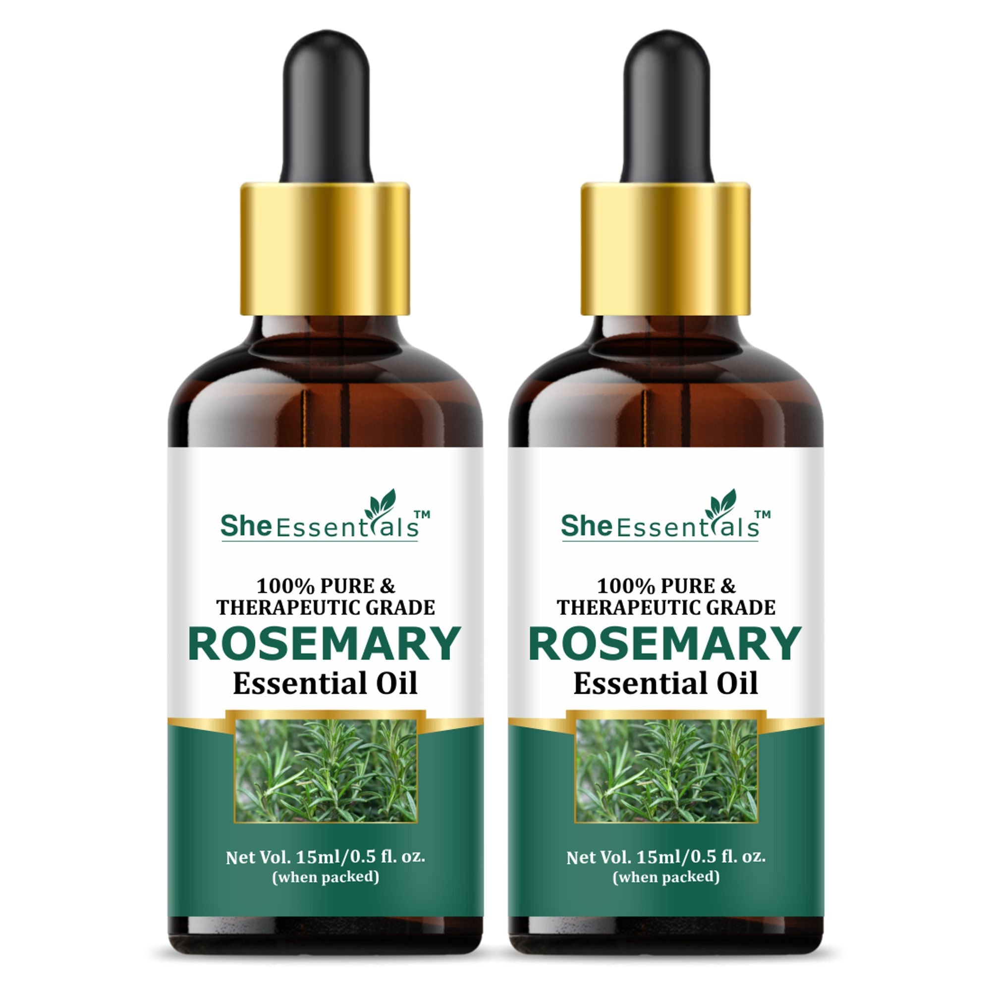 She Essentials Rosemary Essential Oil For Hair Growth & Longer Hair - 100% Pure & Natural | Grocsy