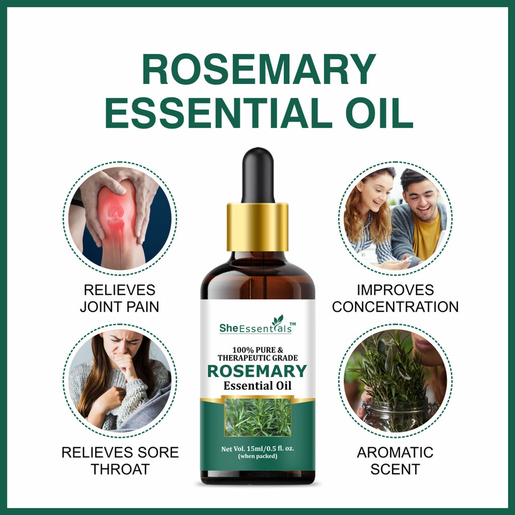 She Essentials Lavender & Rosemary Essential Oil For Hair & Skin Combo | Grocsy