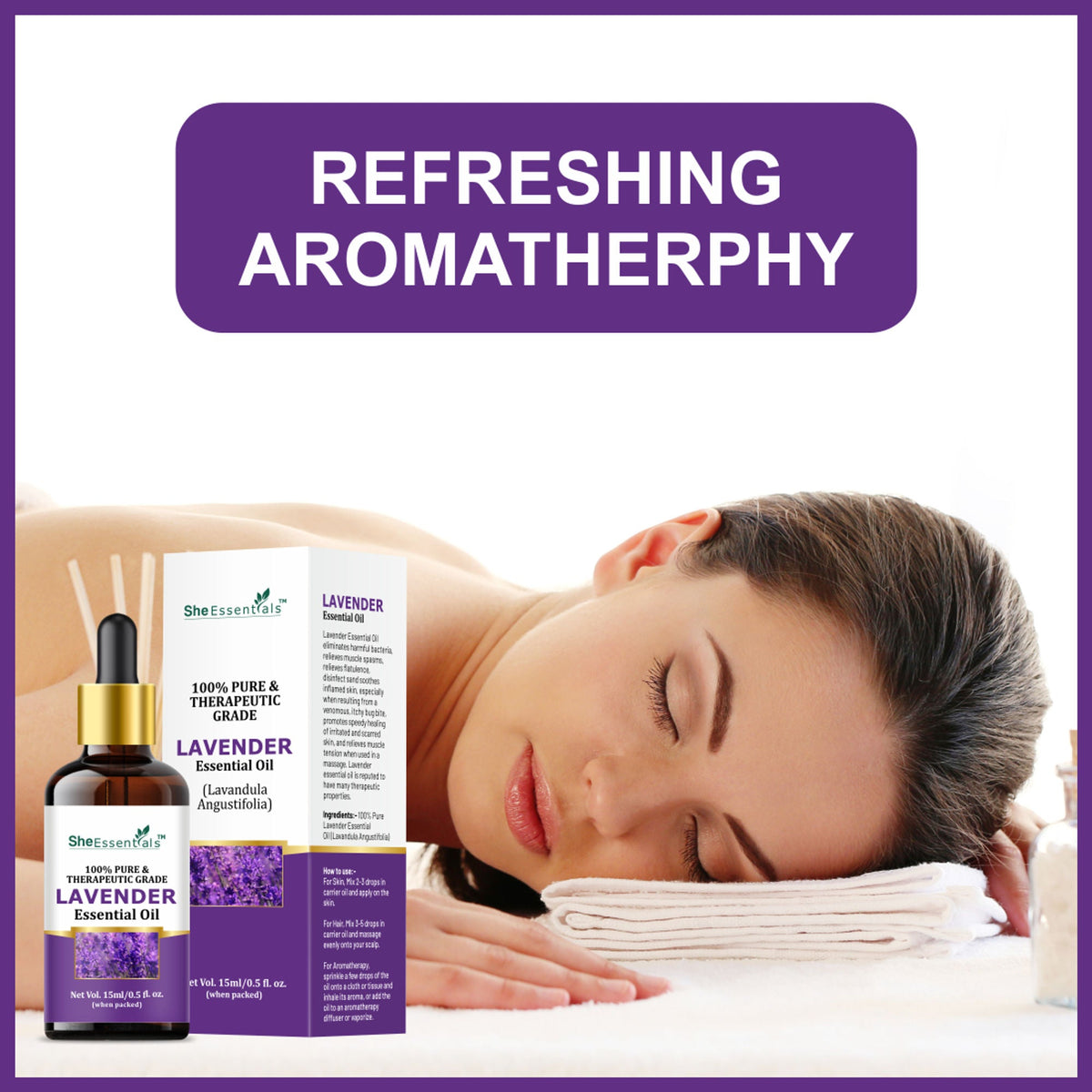 She Essentials Lavender & Rosemary Essential Oil For Hair & Skin Combo | Grocsy