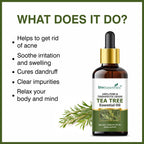 She Essentials Tea Tree Essential Oil For Active Acne & Pimples, Blemishes & Flakes, Organic & Pure | Grocsy