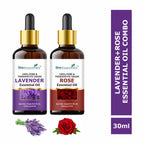 She Essentials Lavender & Rose Essential Oil Combo For Skincare & Haircare | Grocsy