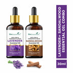 She Essentials Lavender Oil & Sandalwood Essential Oil Combo Healthier Skin & Hair - Restful Sleep | Grocsy
