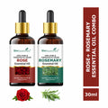 She Essentials Rose Oil & Rosemary Essential Oil Combo - Skincare & Haircare | Grocsy