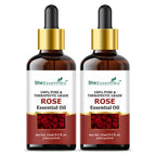 She Essentials Rose Essential Oil For Glowing & Brightening Skin - 100% Natural | Grocsy