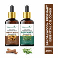She Essentials Sandalwood Oil & Rosemary Essential Oil Combo - Hair & Skincare | Grocsy