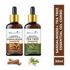 She Essentials Sandalwood & Tea Tree Essential Oil Combo - Hair & Skin | Grocsy
