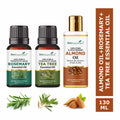 She Essentials Rosemary Essential Oil, Tea Tree & Almond Carrier Oil - Hair Growth & Acne | Grocsy