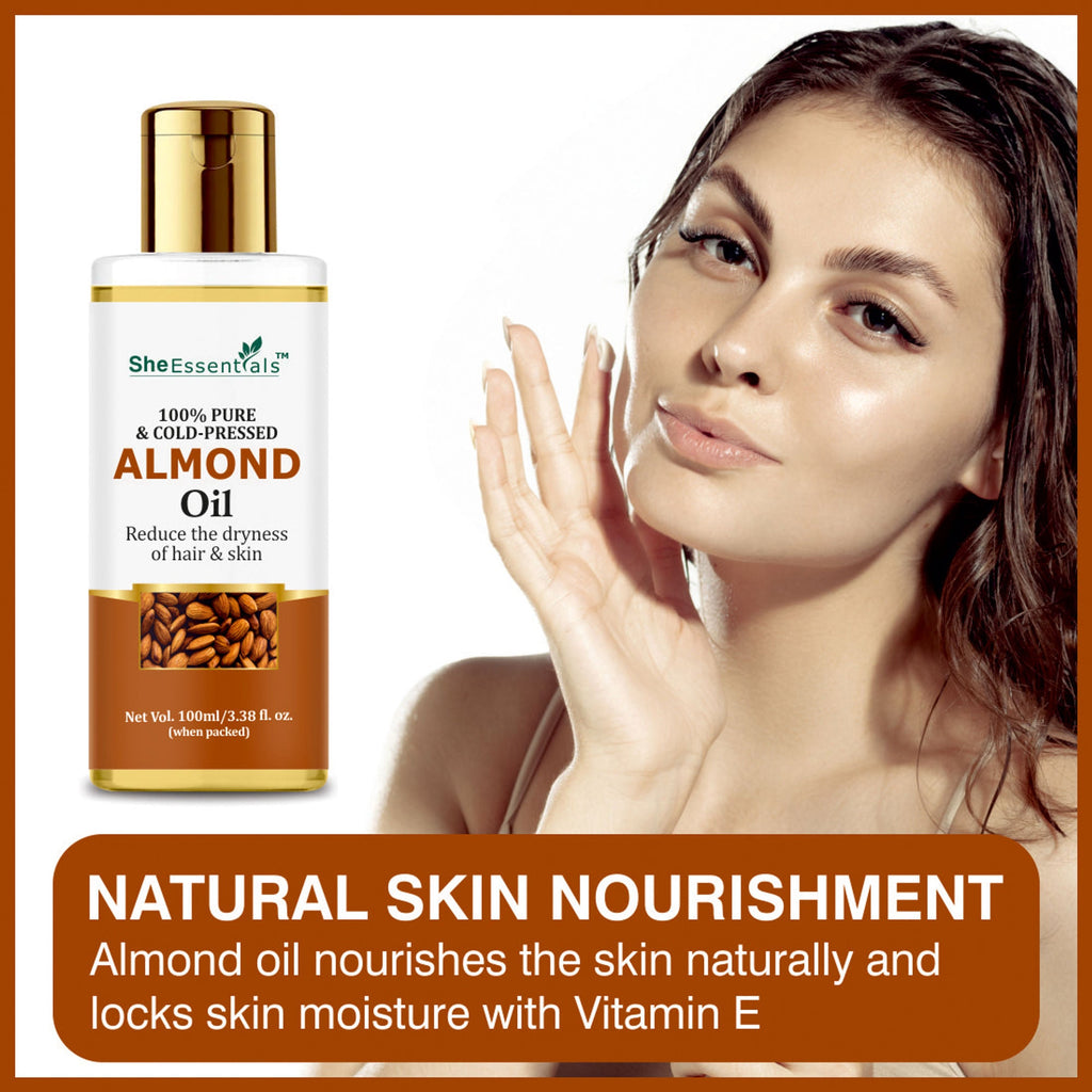 She Essentials Rosemary Essential Oil, Tea Tree & Almond Carrier Oil - Hair Growth & Acne | Grocsy