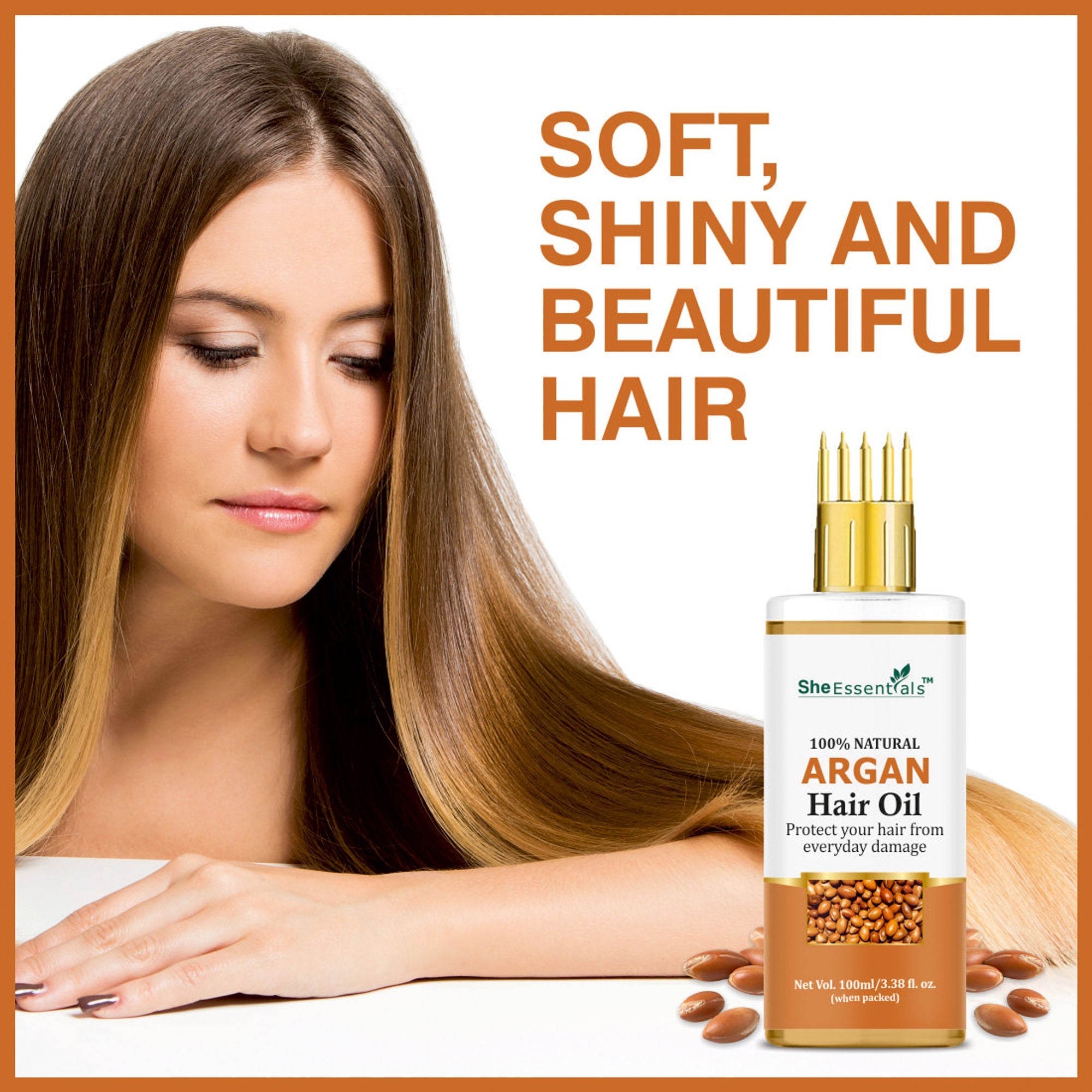 She Essentials Argan Carrier Oil, Rosemary & Tea Tree Essential Oil - Skincare & Hair Care | Grocsy
