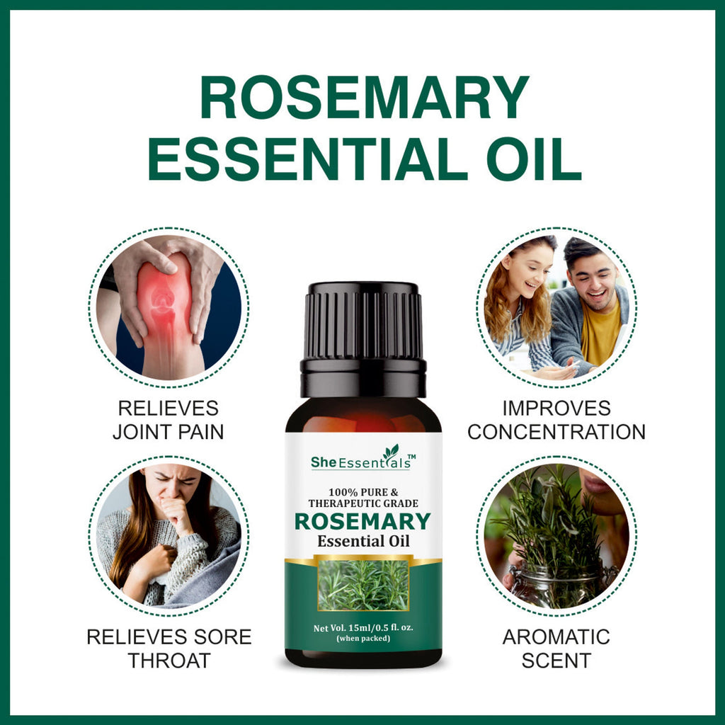 She Essentials Olive Oil & Rosemary Essential Oil For Hair Growth | Grocsy