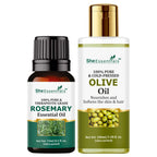 She Essentials Olive Oil & Rosemary Essential Oil For Hair Growth | Grocsy