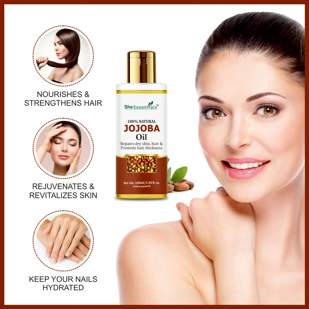 She Essentials Rosemary, Jojoba & Tea Tree Essential Oil For Hair Growth, Acne & Dandruff | Grocsy