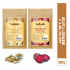 Vedask Organic Multani Mitti And Beetroot Powder Combo Pack | Grocsy