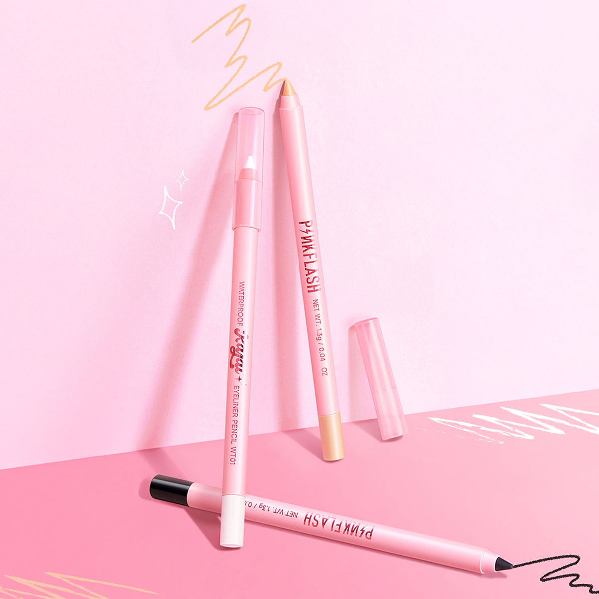 PINKFLASH Waterproof Kajal Eyeliner Pencil - Wt01 White | Grocsy