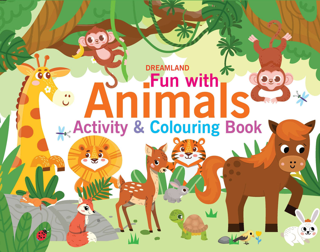 Dreamland Fun with Animals Activity & Colouring : Children Interactive & Activity Book | Grocsy