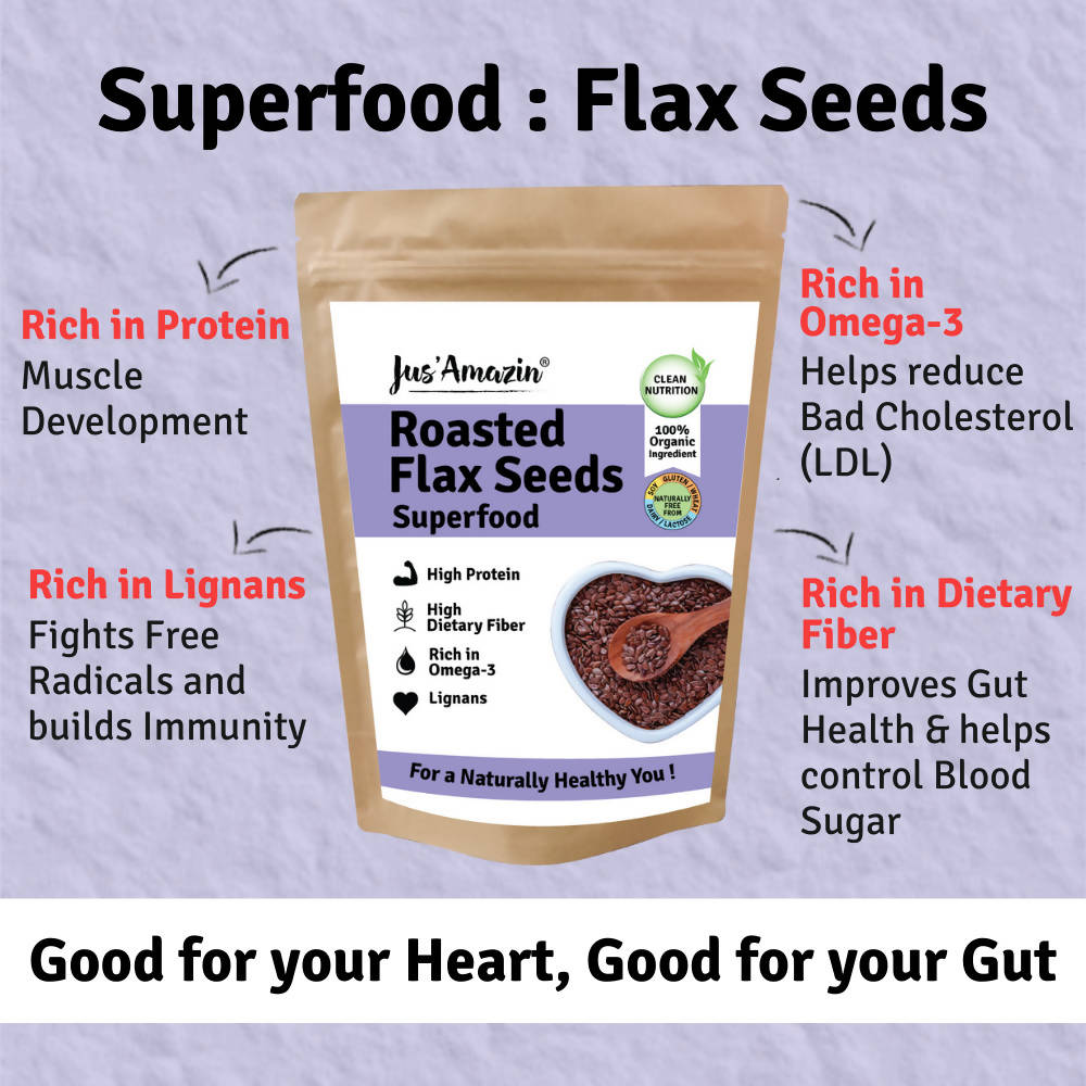 Jus Amazin Roasted Flax Seeds Superfood | Grocsy