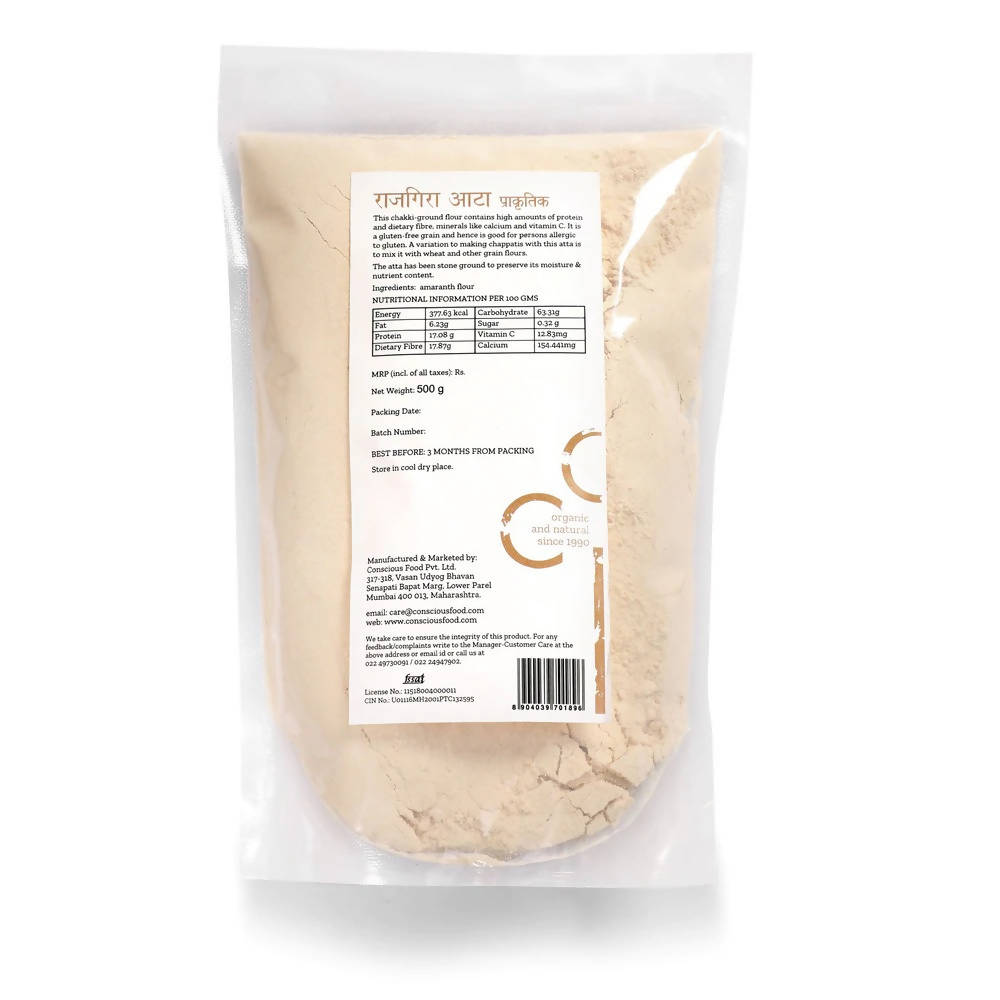 Conscious Food Organic Amaranth Flour (Rajgira Atta) | Grocsy