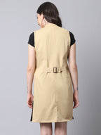 Even Apparels Brown Polywool Open Front Women's Long Coat PW724 | Grocsy