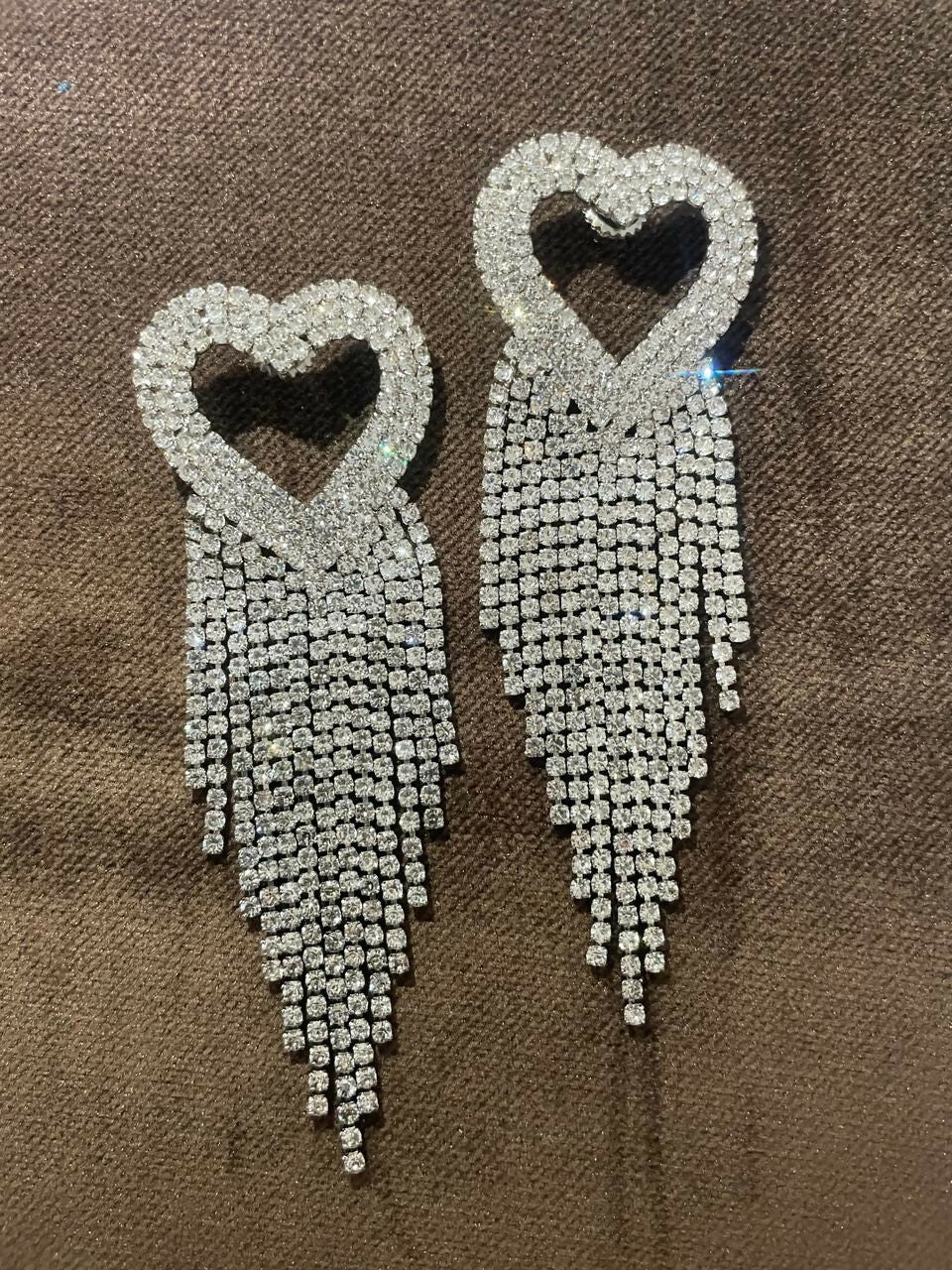 Partywear Zircoin Silver Heart Danglers By House of Ree - Swadesiicart
