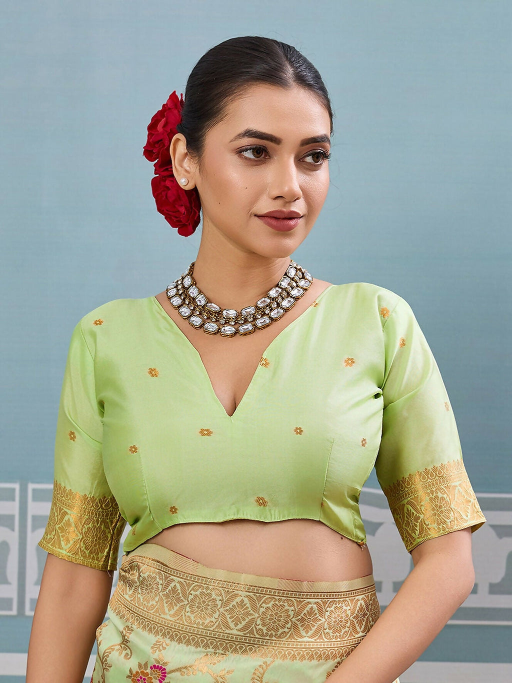 Shree Shyam Fashion Sea Green Silk Saree | Grocsy